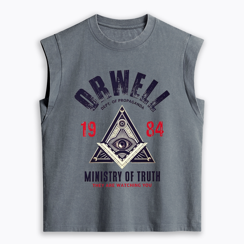 Department Of Propaganda Ministry Of Truth They Are Watching You Women's Washed Tank Top