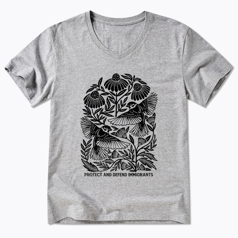 Protect and Defend Immigrants V-Neck Classic T-Shirts