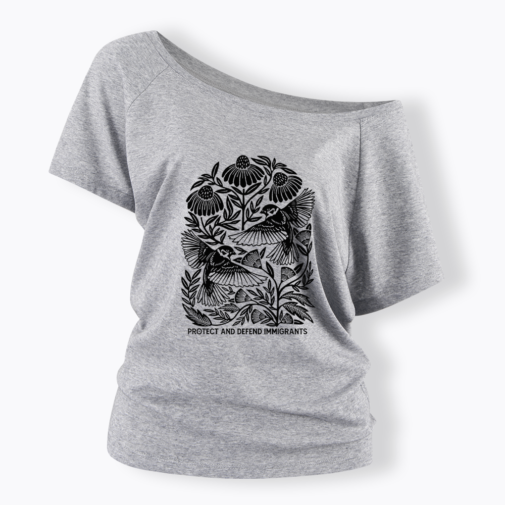 Protect and Defend Immigrants Off Shoulder T-shirts