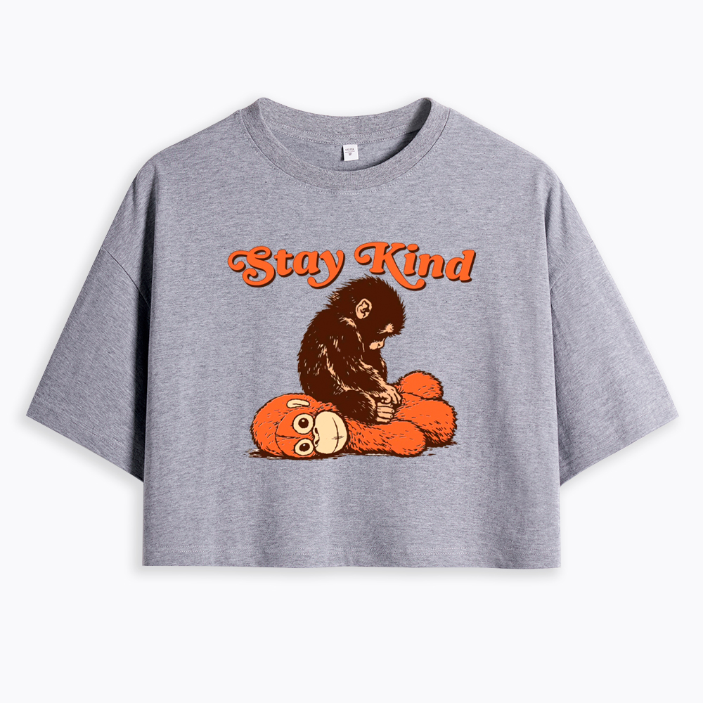 Punch Monkey Stay Kind Cropped T-Shirt