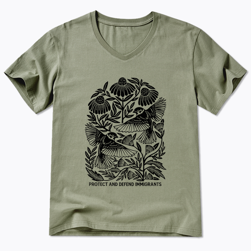 Protect and Defend Immigrants V-Neck Classic T-Shirts