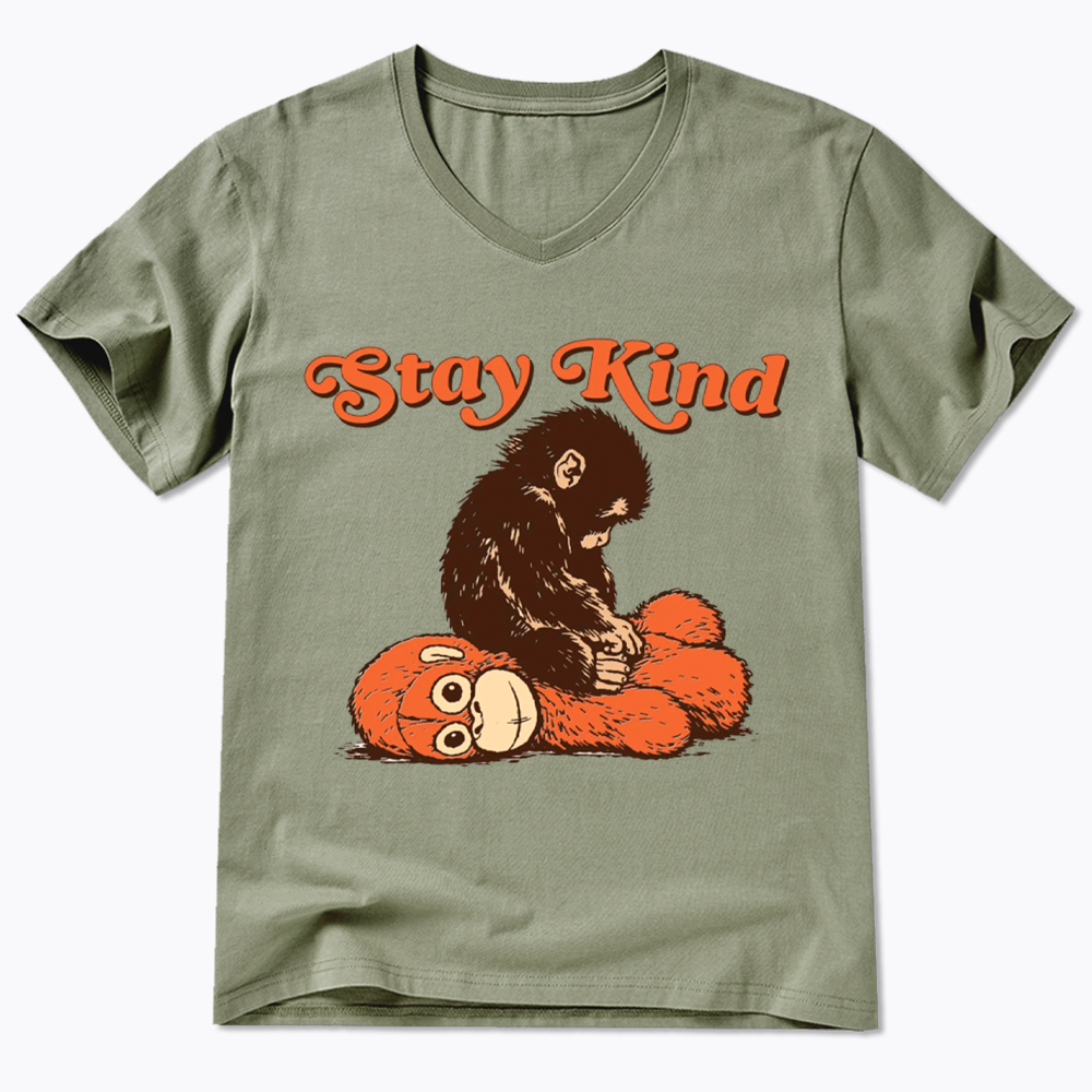 Punch Monkey Stay Kind V-Neck Classic T-Shirt