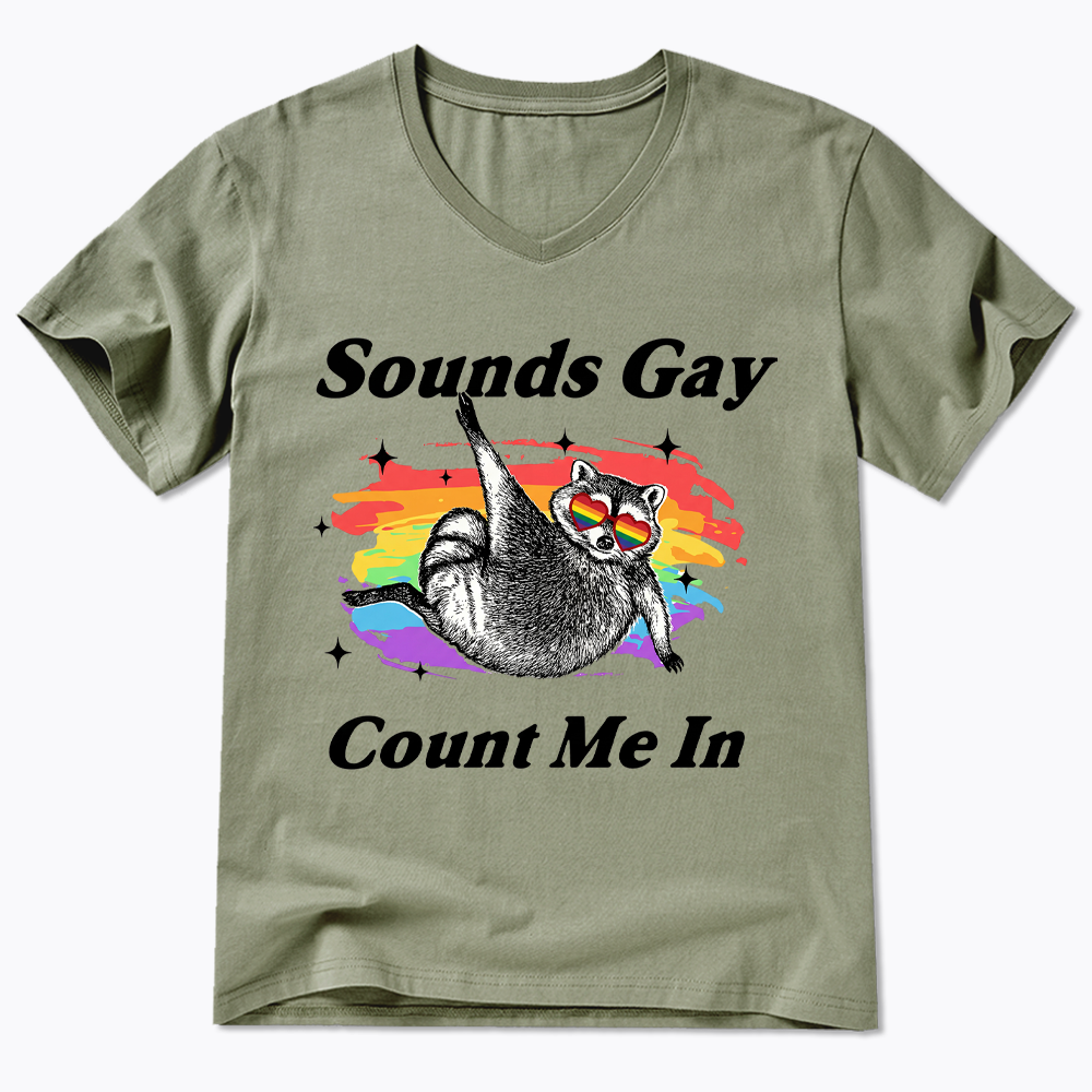 Sounds Gay Raccoon Pride  V-Neck Classic T-Shirt