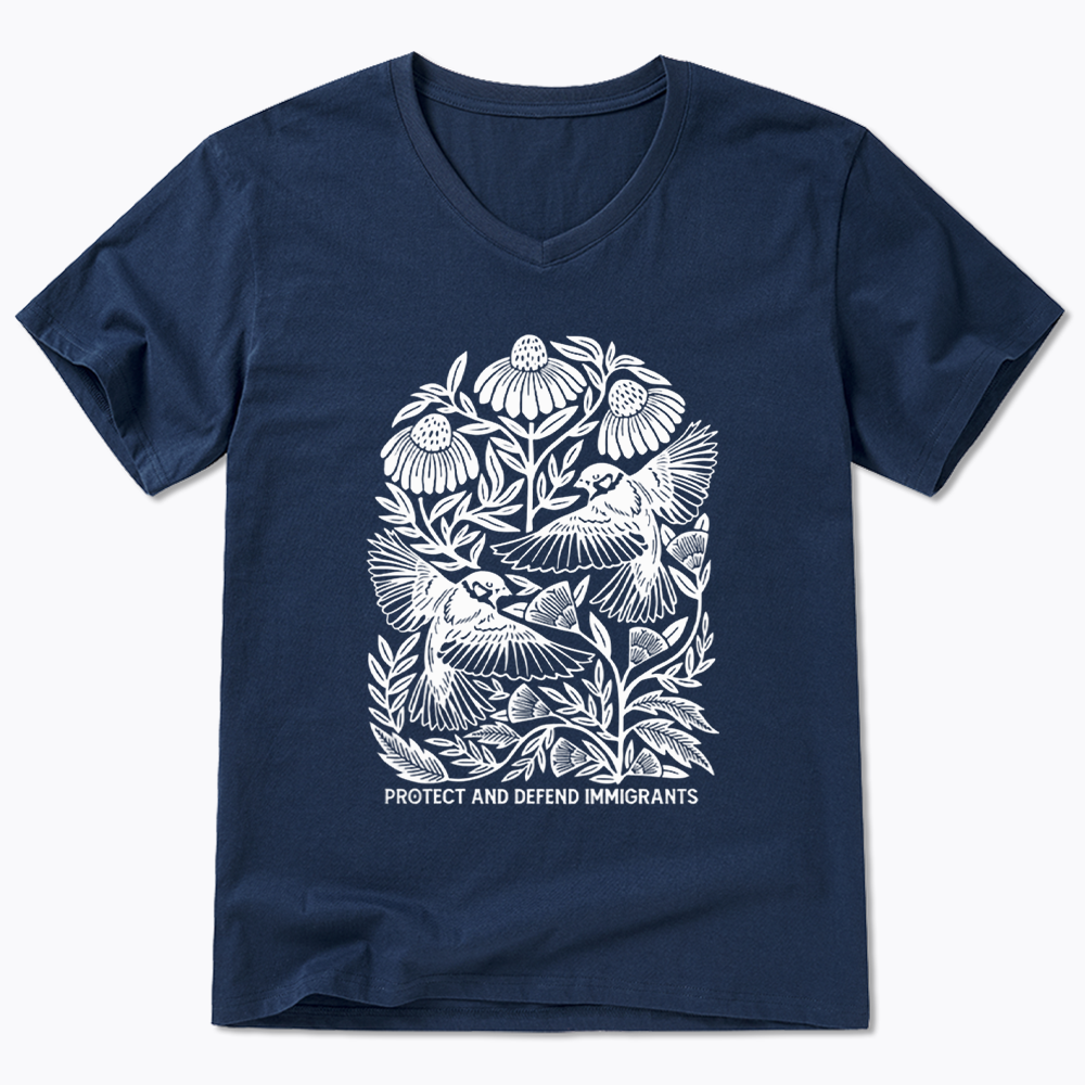 Protect and Defend Immigrants V-Neck Classic T-Shirts