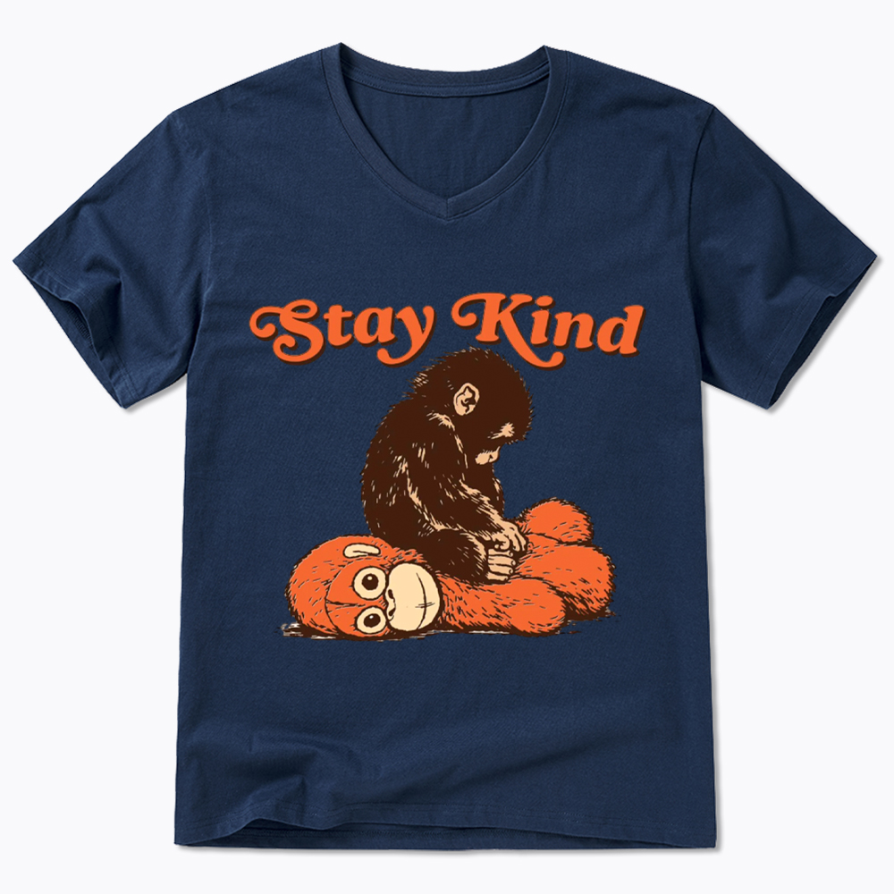 Punch Monkey Stay Kind V-Neck Classic T-Shirt
