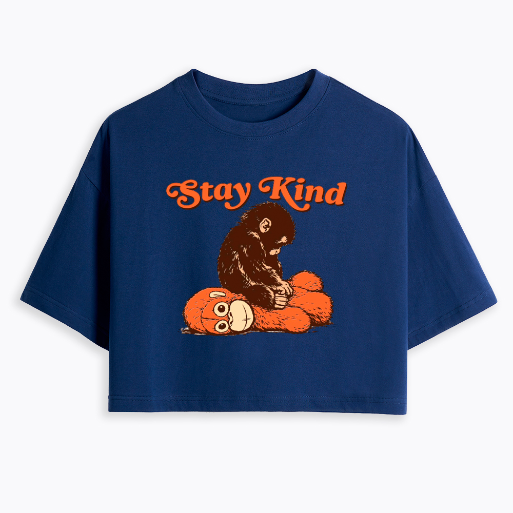 Punch Monkey Stay Kind Cropped T-Shirt
