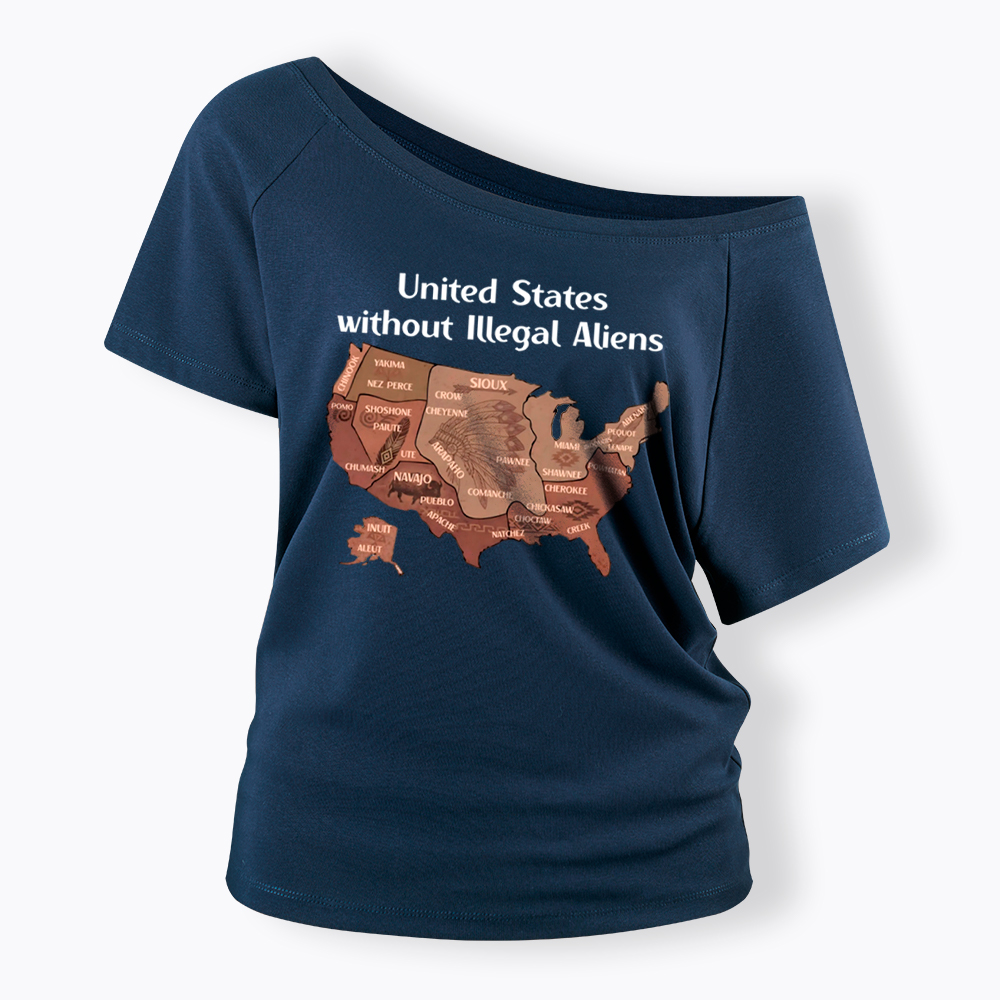 United States Without Illegal Aliens Off Shoulder T-Shirt
