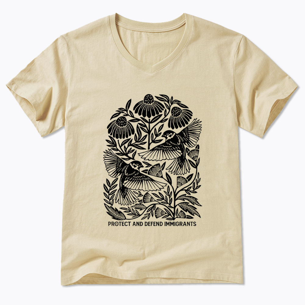 Protect and Defend Immigrants V-Neck Classic T-Shirts
