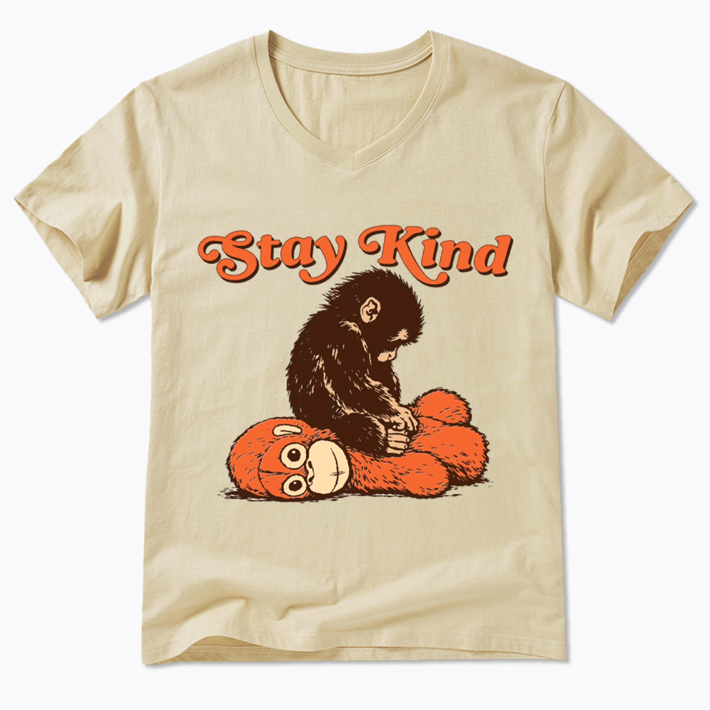 Punch Monkey Stay Kind V-Neck Classic T-Shirt