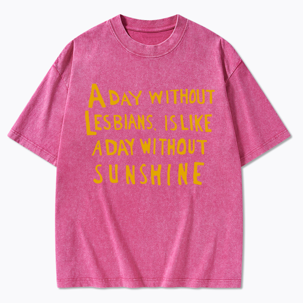 Day Without Sunshine Lesbian Washed T-Shirt