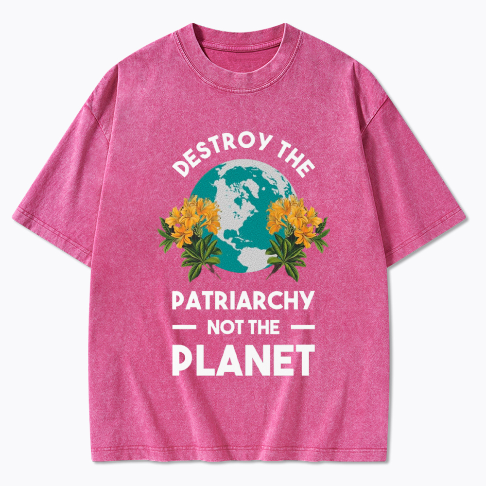 Destroy The Patriarchy Not The Planet Washed T-Shirt