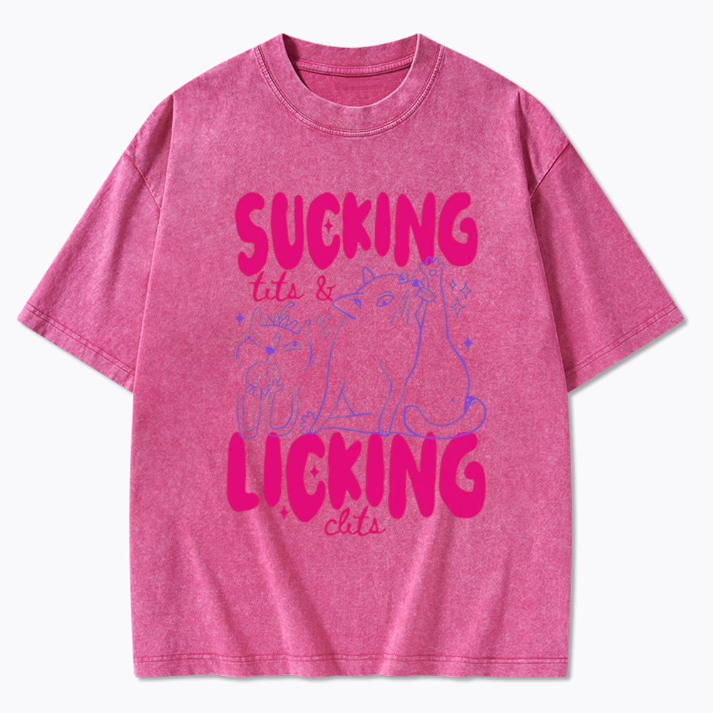 LGBT Lesbian Cat Lover Washed T-Shirt