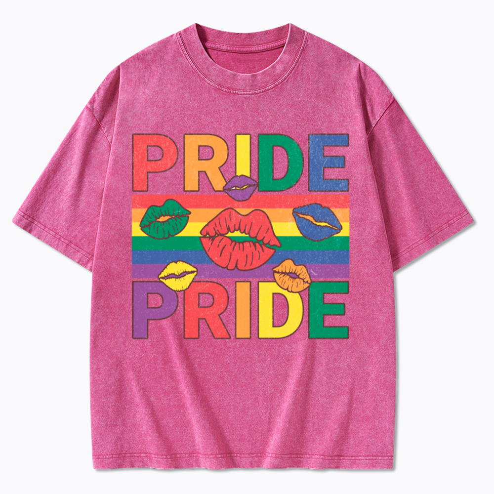Pride Lips LGBTQ+ Washed T-Shirt