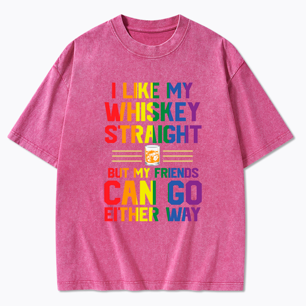 LGBTQ+ Straight Whiskey Washed T-Shirt