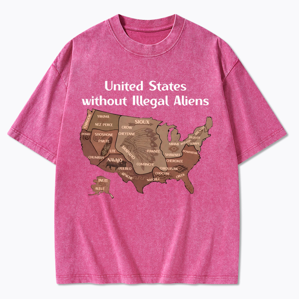 United States Without Illegal Aliens Washed T-Shirt