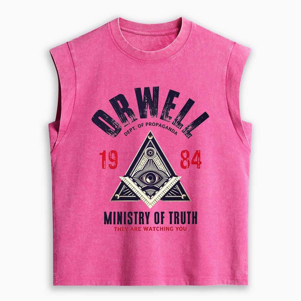 Department Of Propaganda Ministry Of Truth They Are Watching You Women's Washed Tank Top