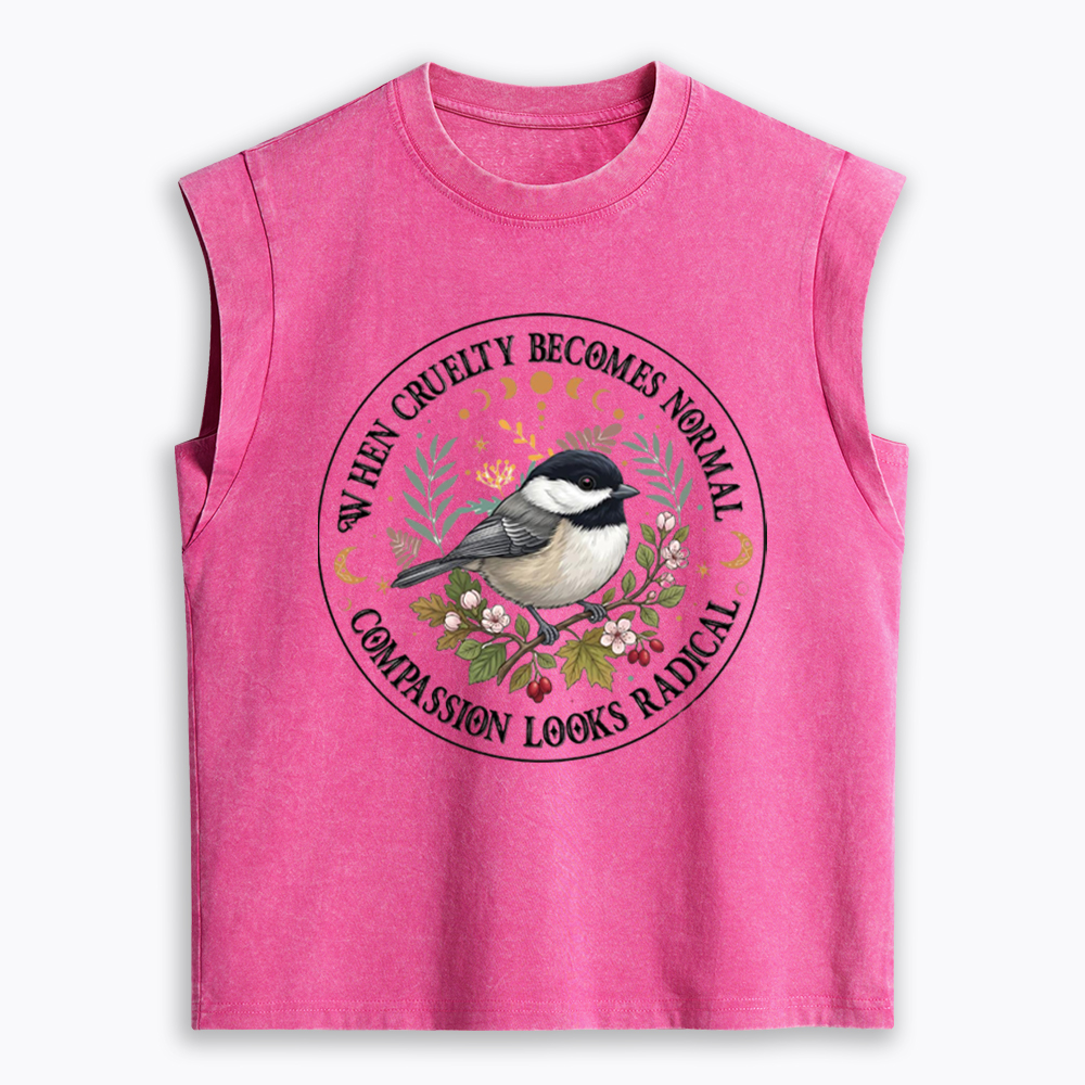 Compassion Looks Radical Women's Washed Tank Top