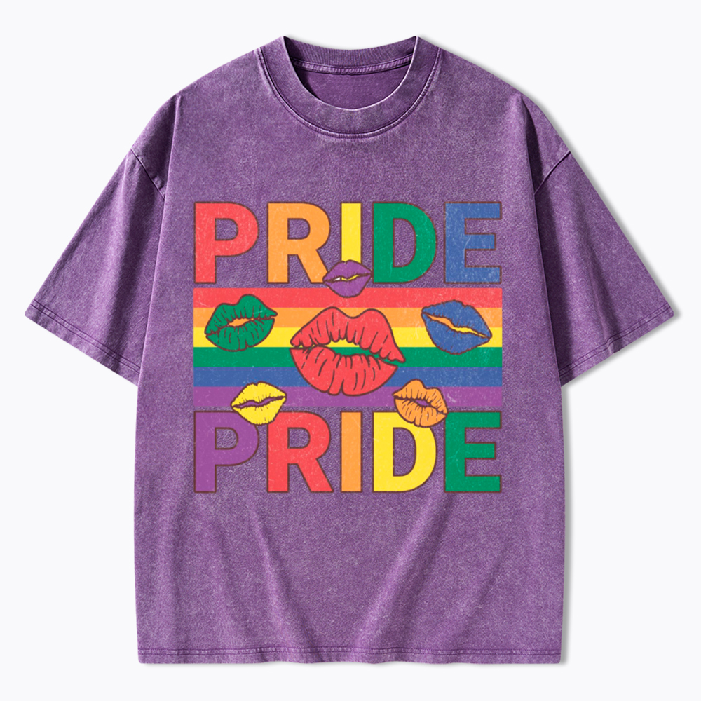 Pride Lips LGBTQ+ Washed T-Shirt