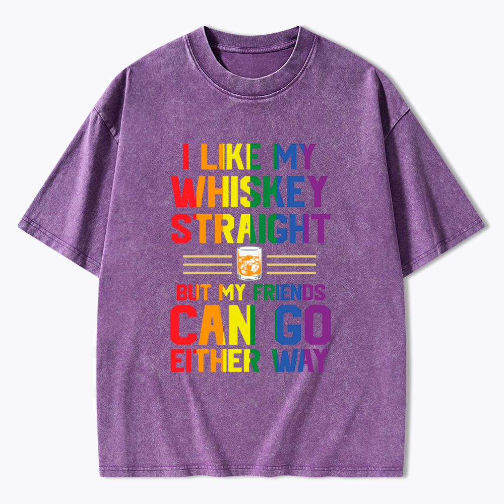 LGBTQ+ Straight Whiskey Washed T-Shirt