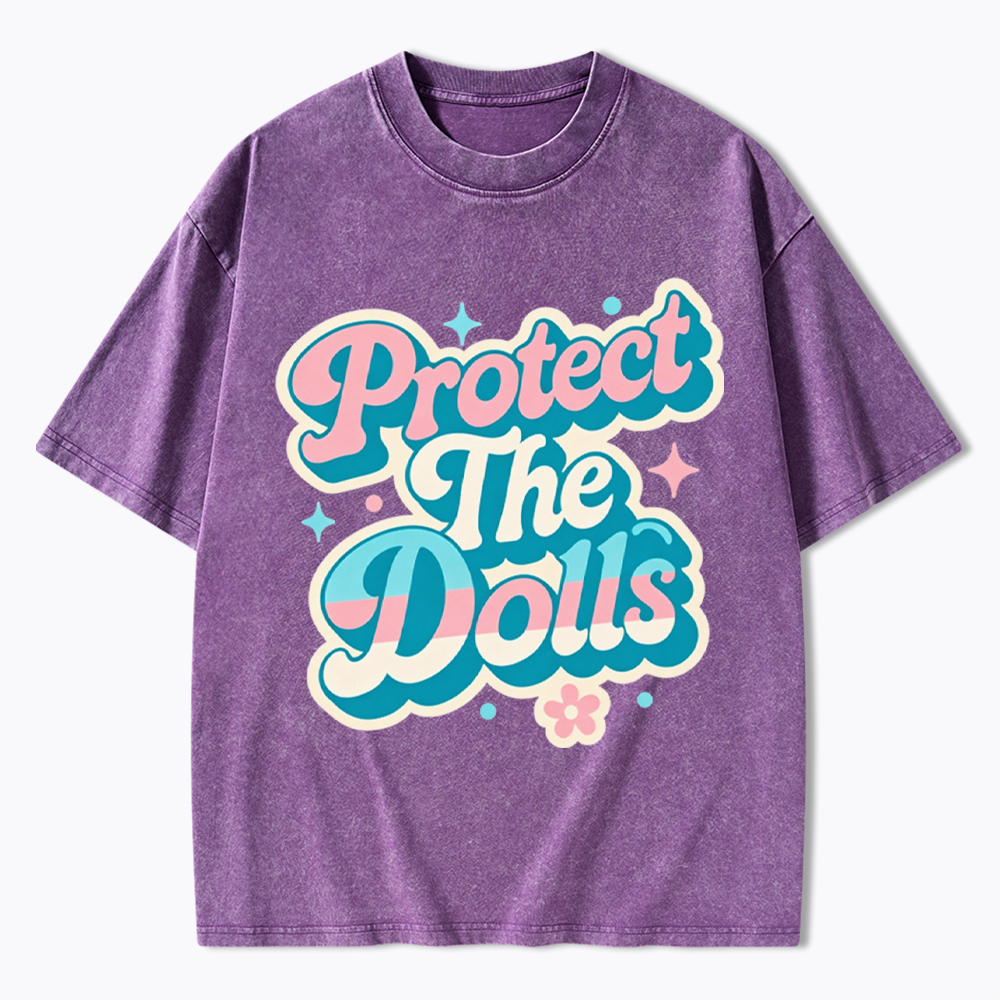 Protect The Dolls Transgender Pride Human Rights Washed T-Shirt