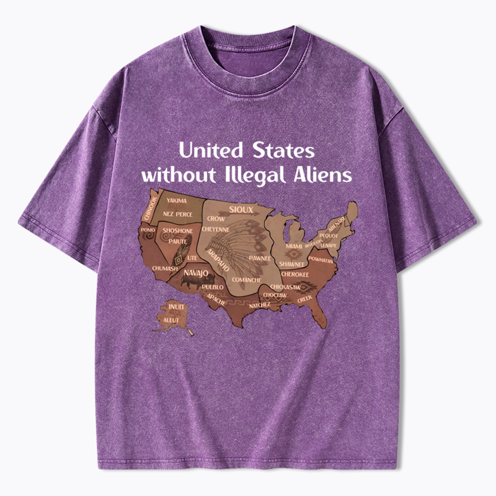 United States Without Illegal Aliens Washed T-Shirt
