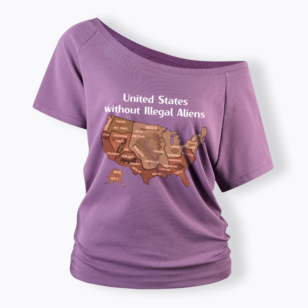 United States Without Illegal Aliens Off Shoulder T-Shirt