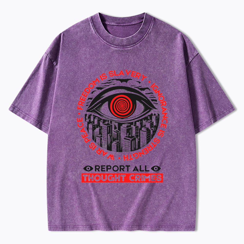 Report All Thought Crimes Washed T-Shirt