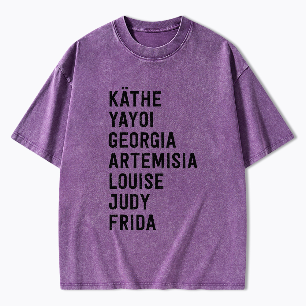 Famous Women Artists History Washed T-Shirt