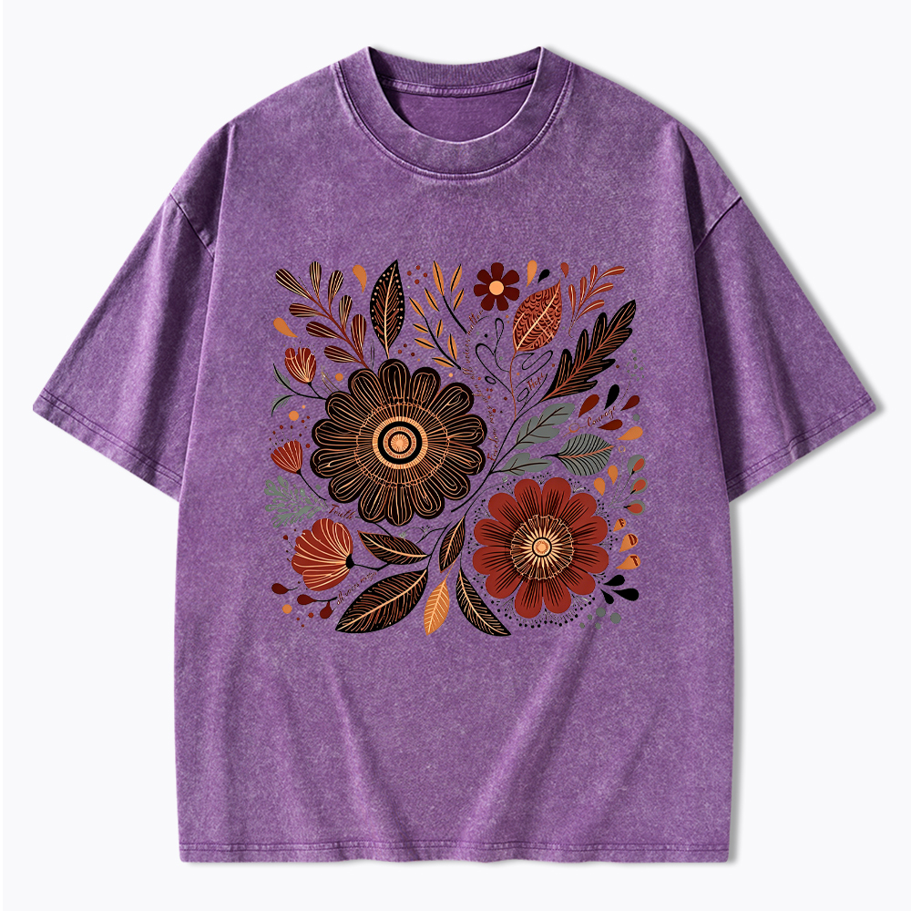 Feminist Wildflower Protest Washed T-Shirt