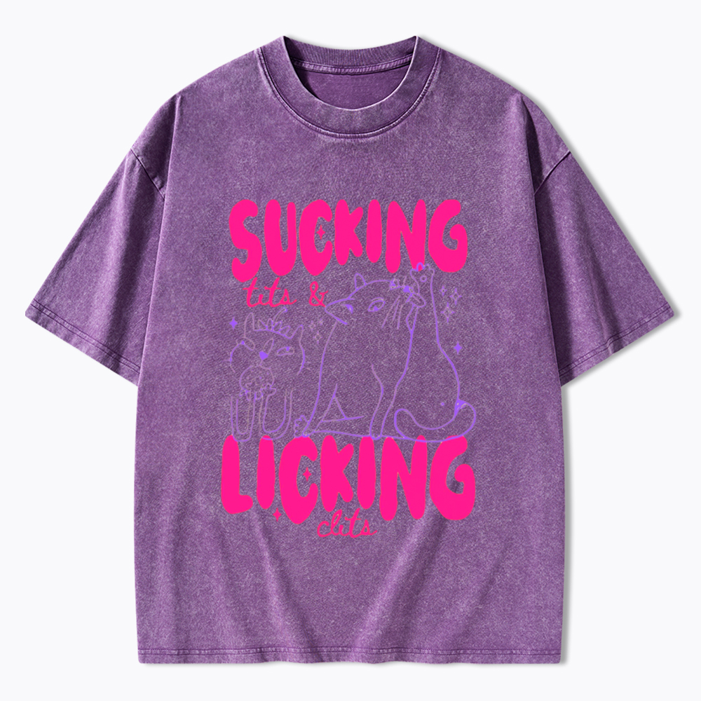 LGBT Lesbian Cat Lover Washed T-Shirt