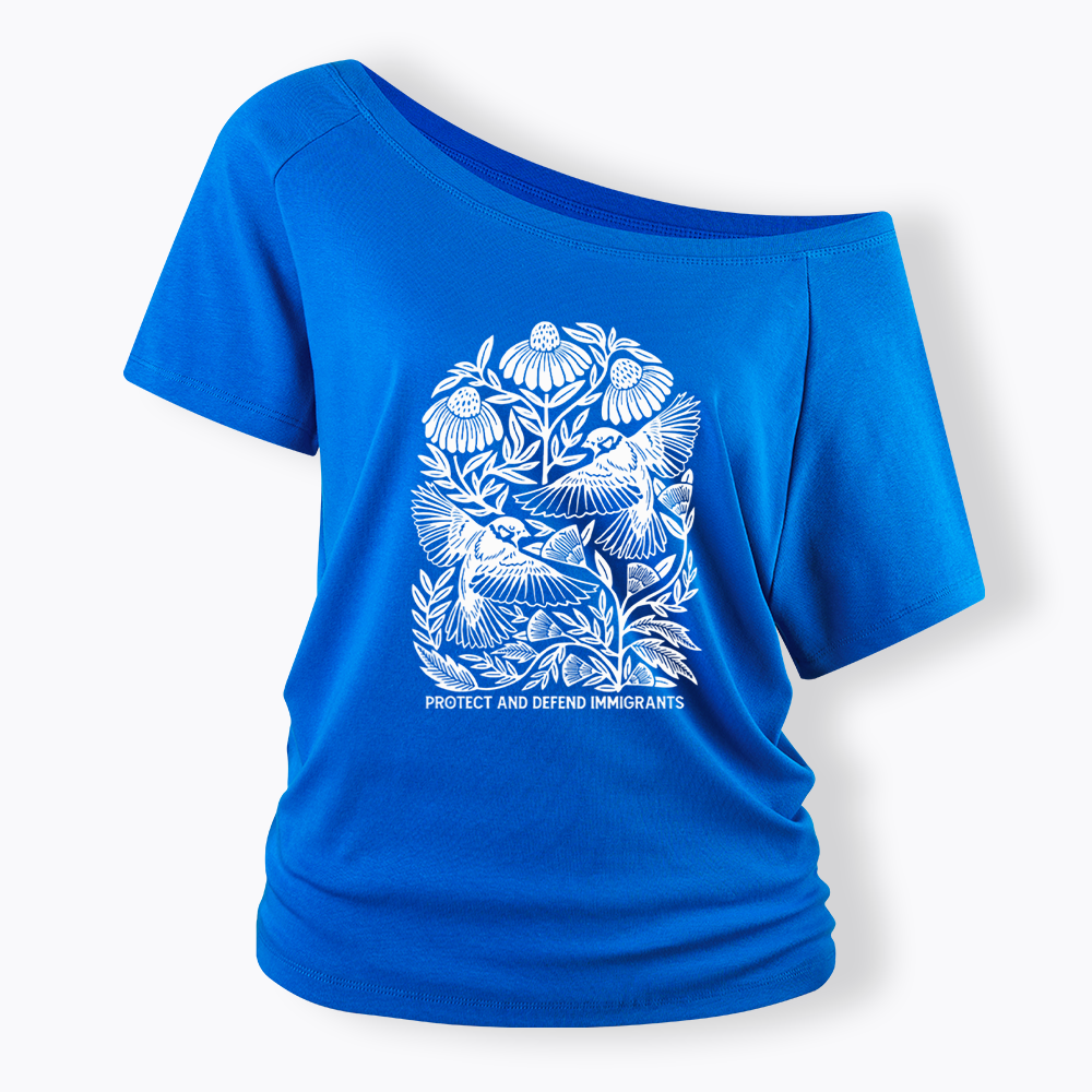 Protect and Defend Immigrants Off Shoulder T-shirts