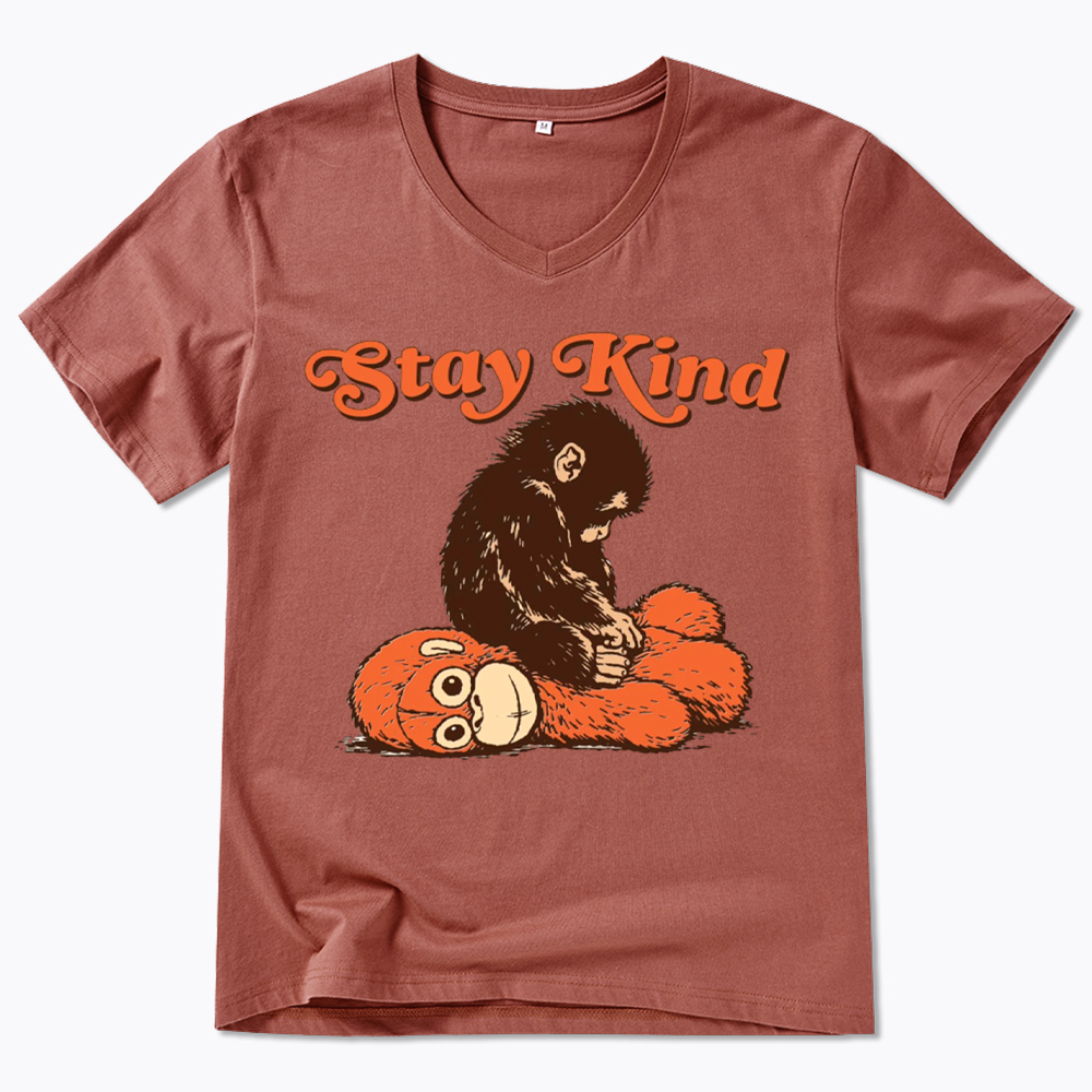 Punch Monkey Stay Kind V-Neck Classic T-Shirt