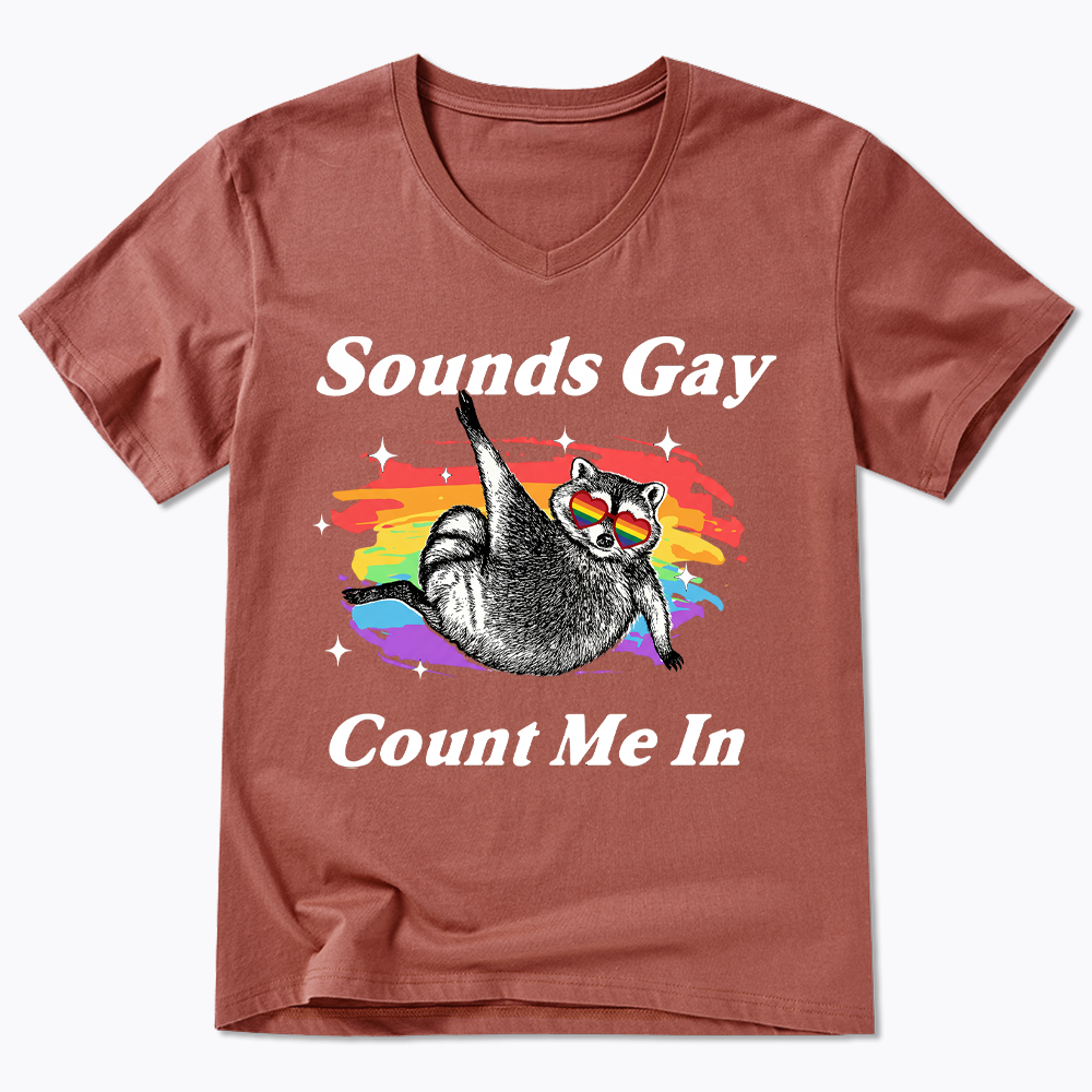 Sounds Gay Raccoon Pride  V-Neck Classic T-Shirt