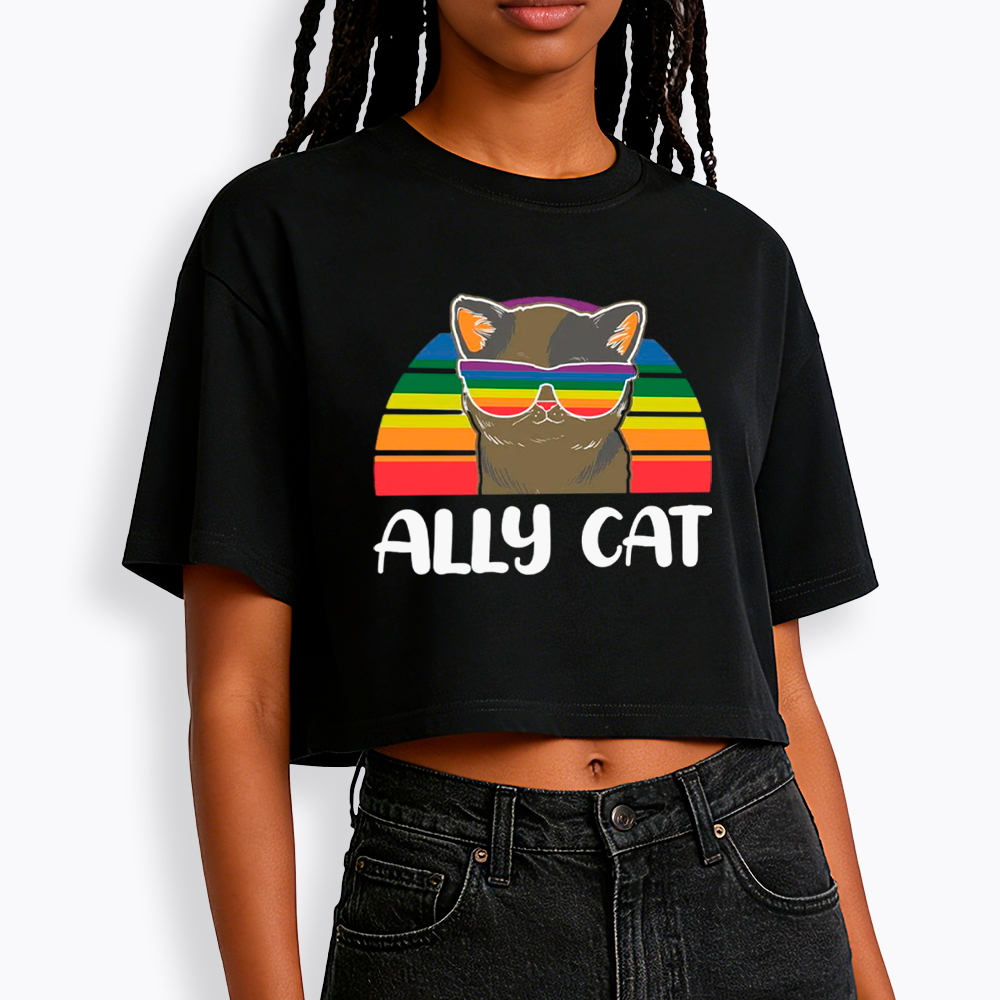 Ally Cat Cropped T-Shirts