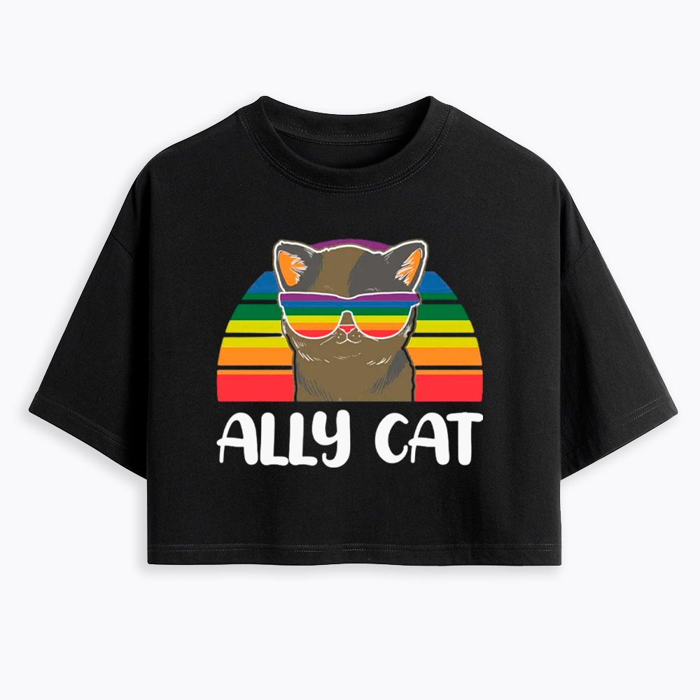 Ally Cat Cropped T-Shirts