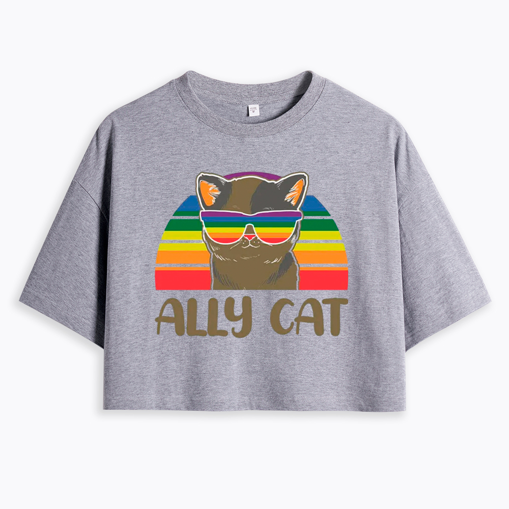 Ally Cat Cropped T-Shirts