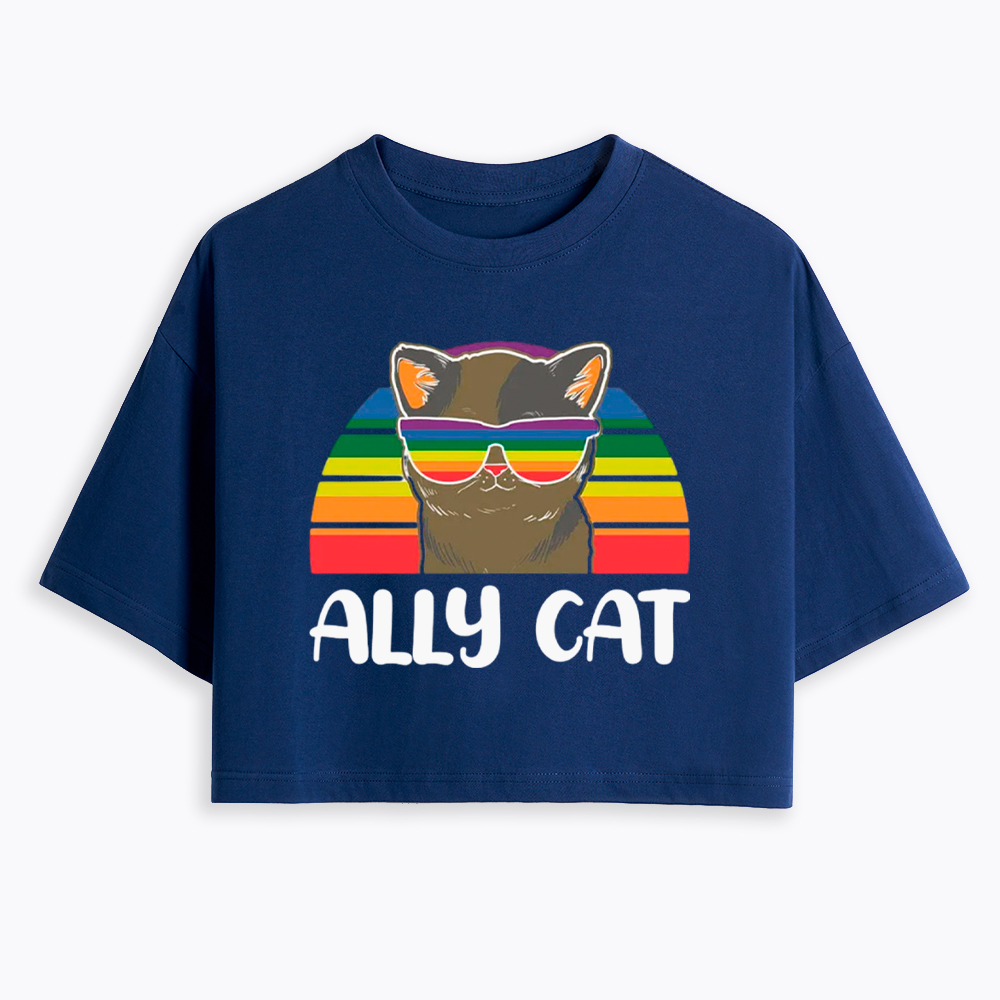 Ally Cat Cropped T-Shirts
