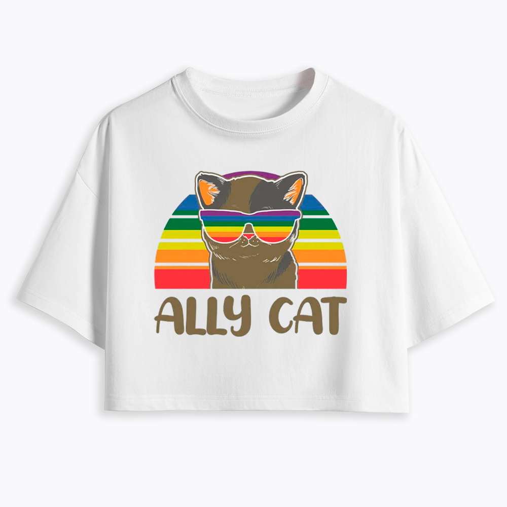 Ally Cat Cropped T-Shirts