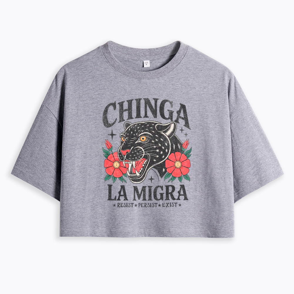 Chinga La Migra Human Rights Cropped T-Shirt