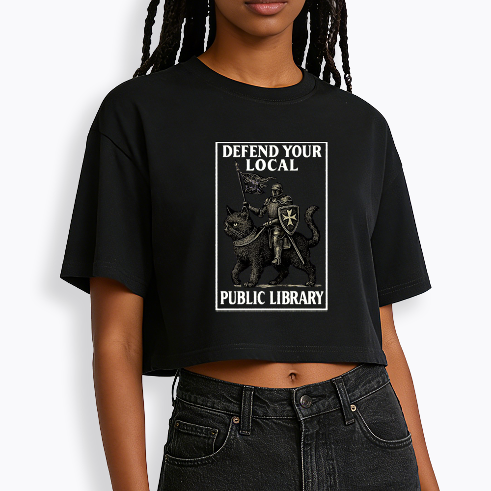 Defend Your Local Library Cropped T-Shirts