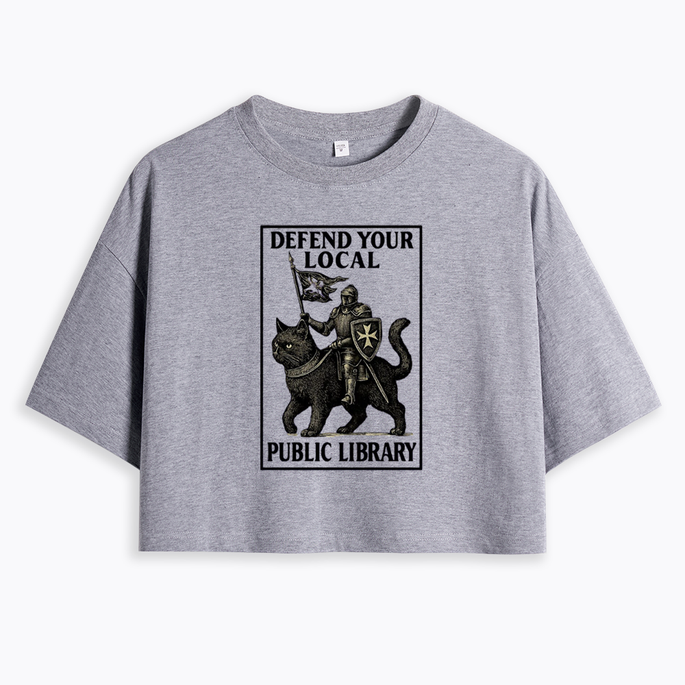 Defend Your Local Library Cropped T-Shirts