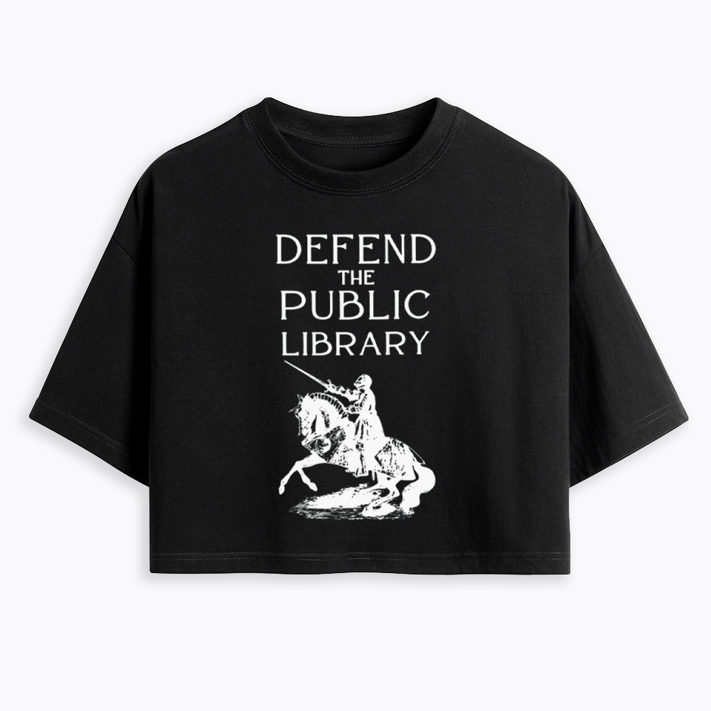 Defend The Public Library Cropped T-Shirt