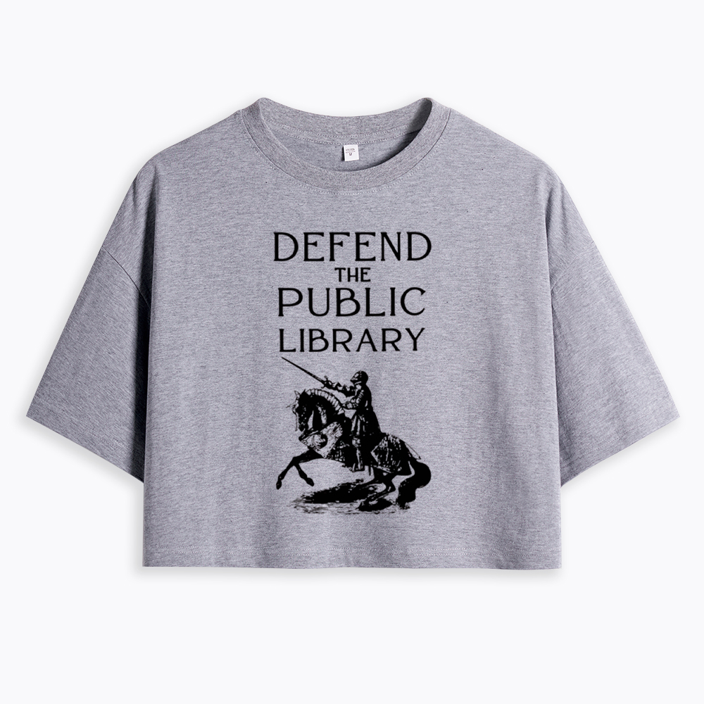 Defend The Public Library Cropped T-Shirt
