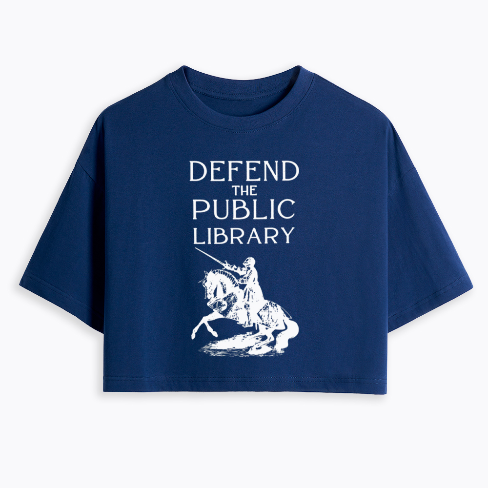 Defend The Public Library Cropped T-Shirt