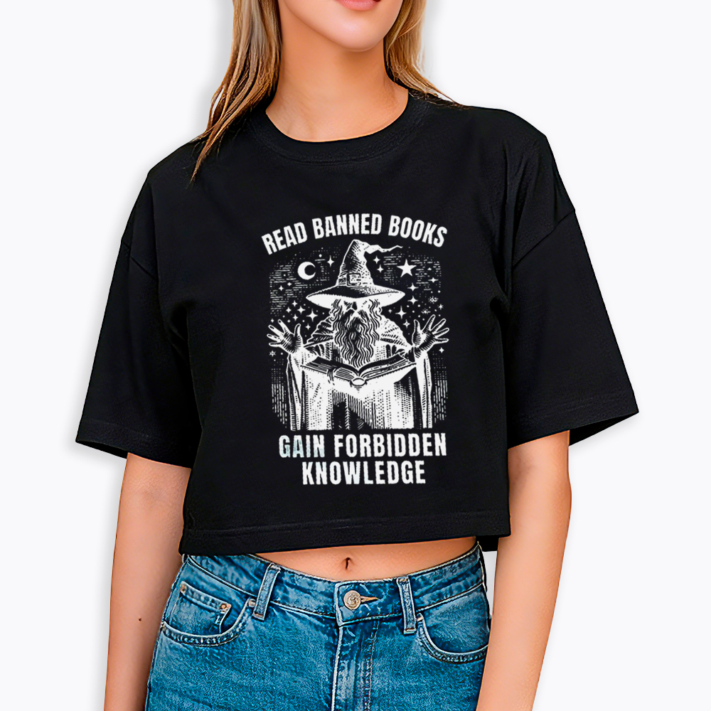 Read Banned Books Gain Forbidden Knowledge Cropped T-Shirt