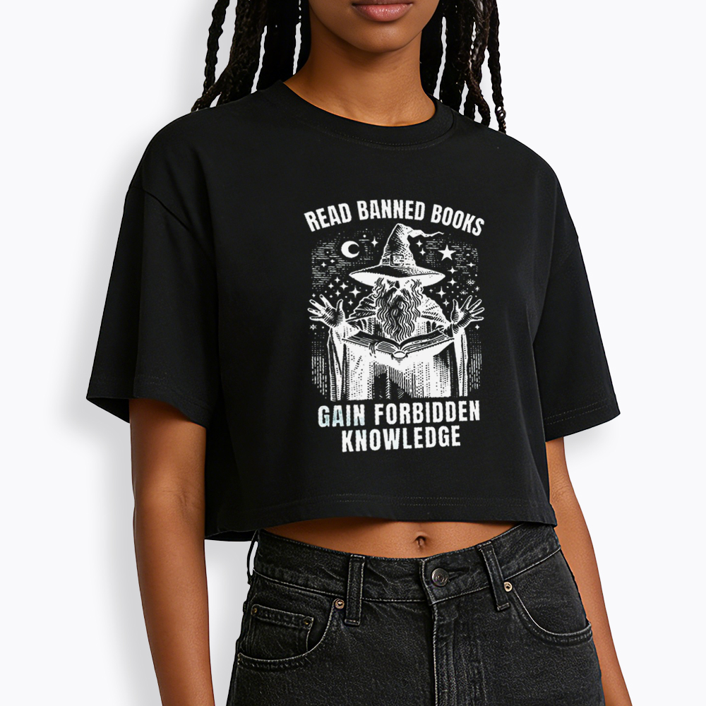 Read Banned Books Gain Forbidden Knowledge Cropped T-Shirt