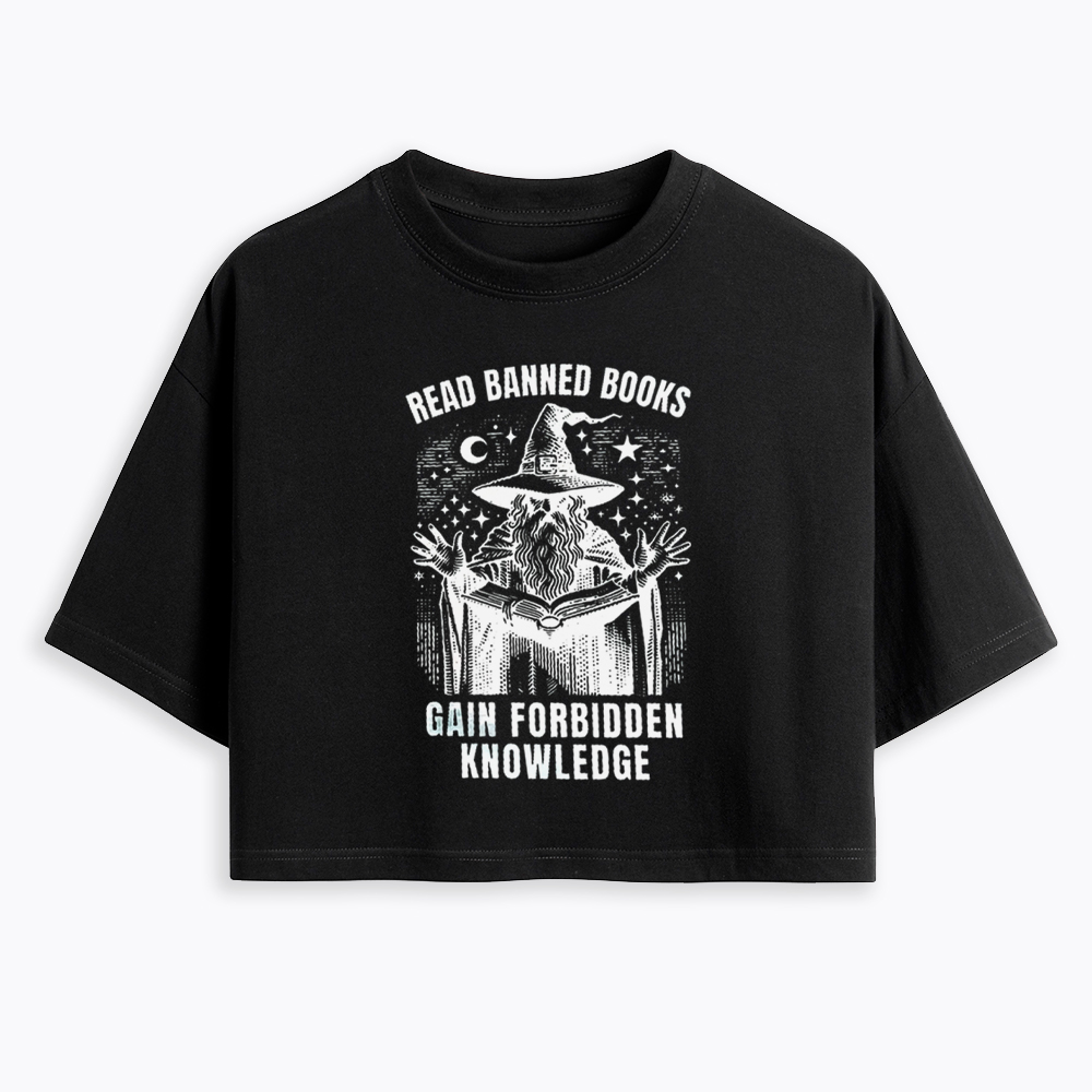 Read Banned Books Gain Forbidden Knowledge Cropped T-Shirt