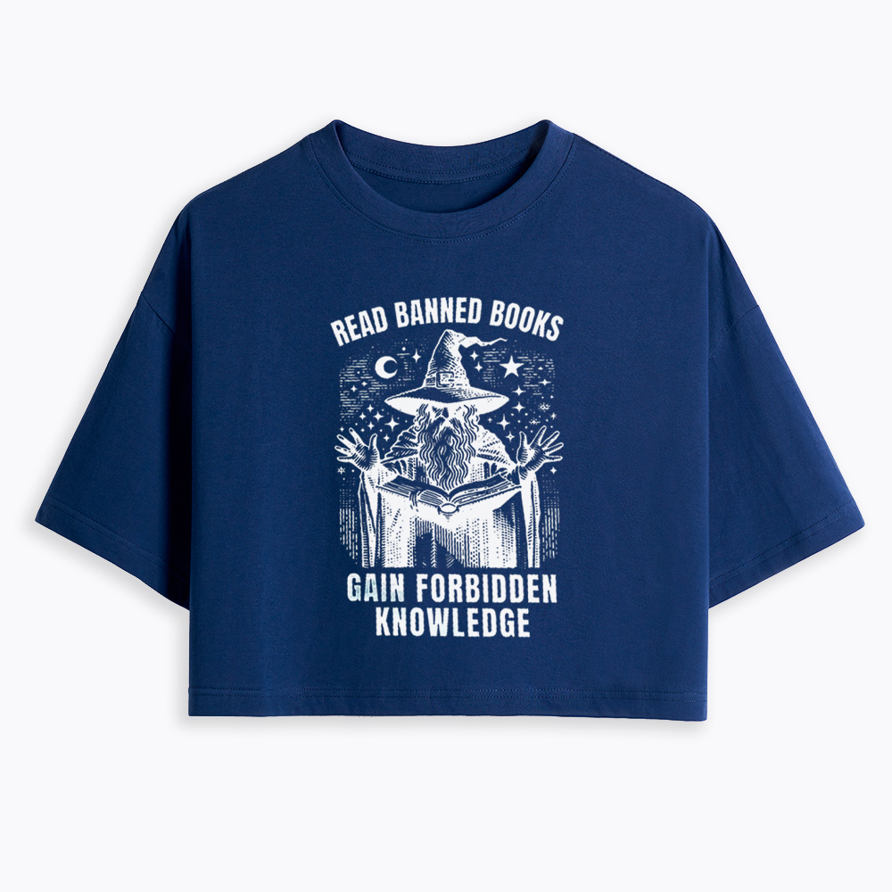 Read Banned Books Gain Forbidden Knowledge Cropped T-Shirt