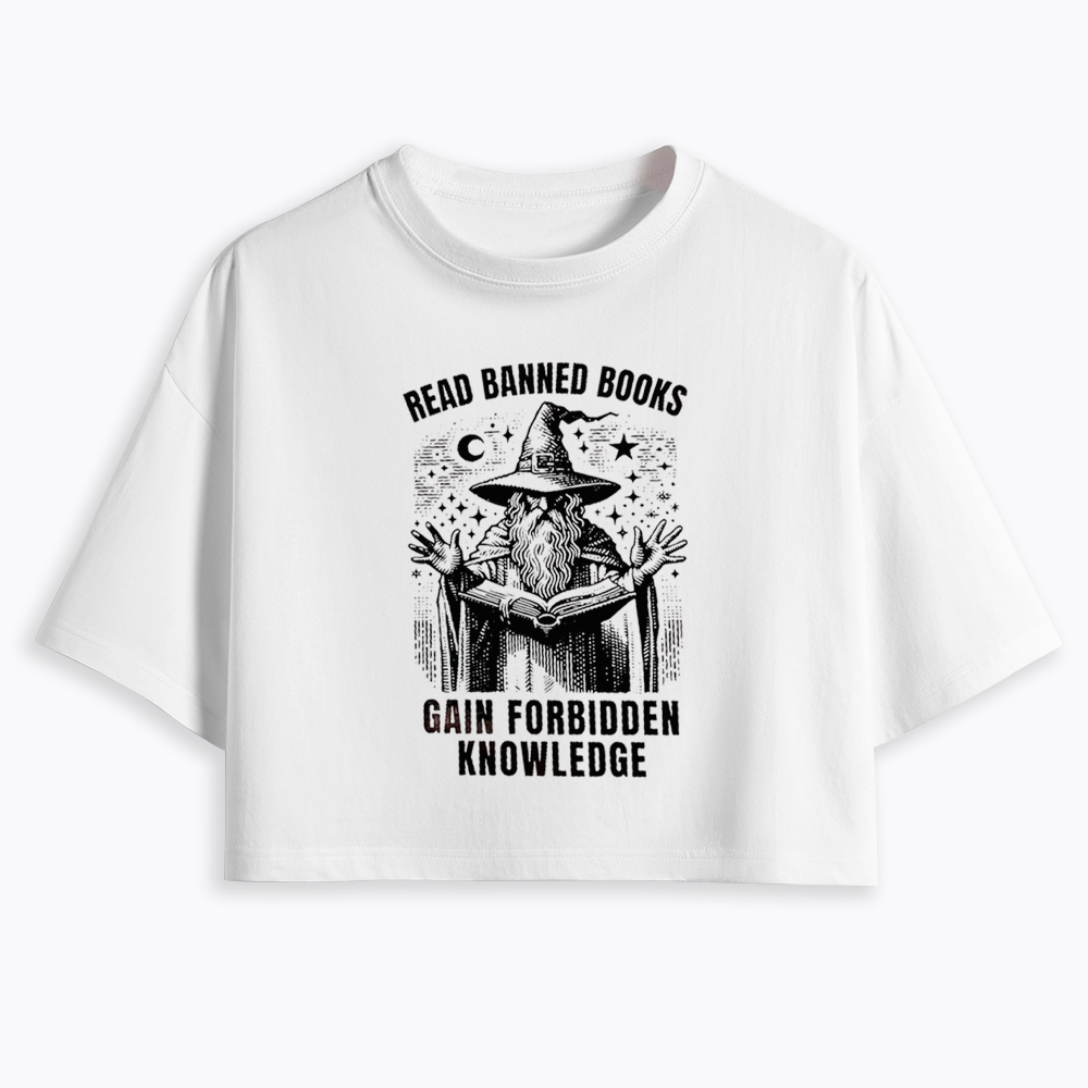 Read Banned Books Gain Forbidden Knowledge Cropped T-Shirt