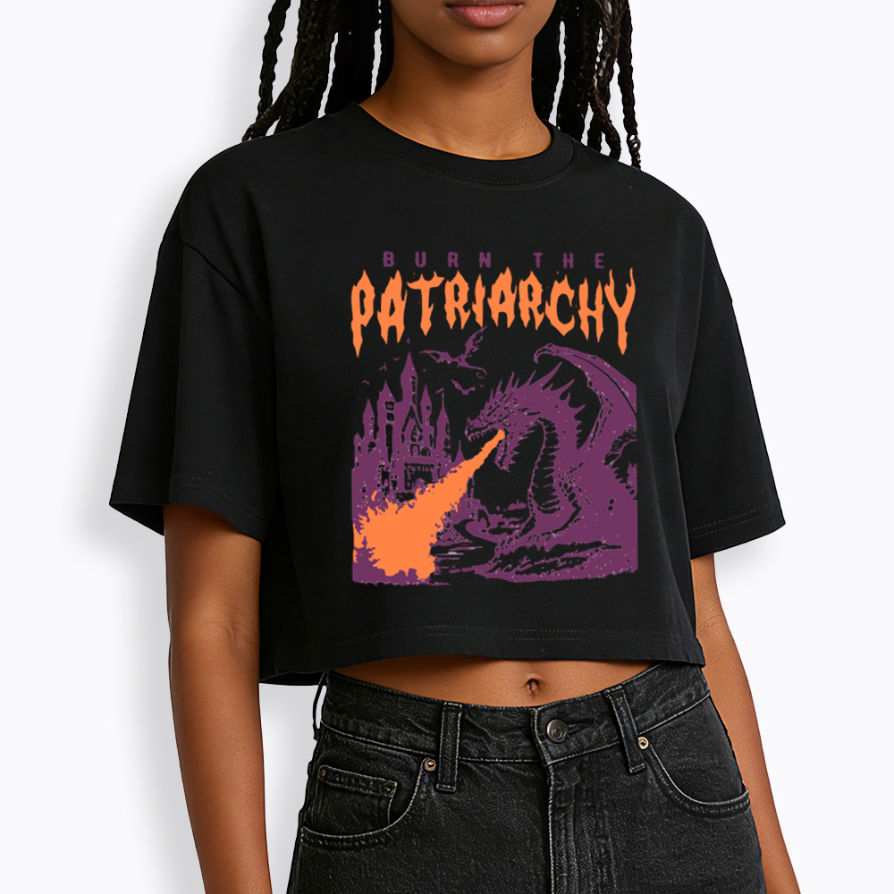 Burn the Patriarchy Dragon Cropped T-Shirt